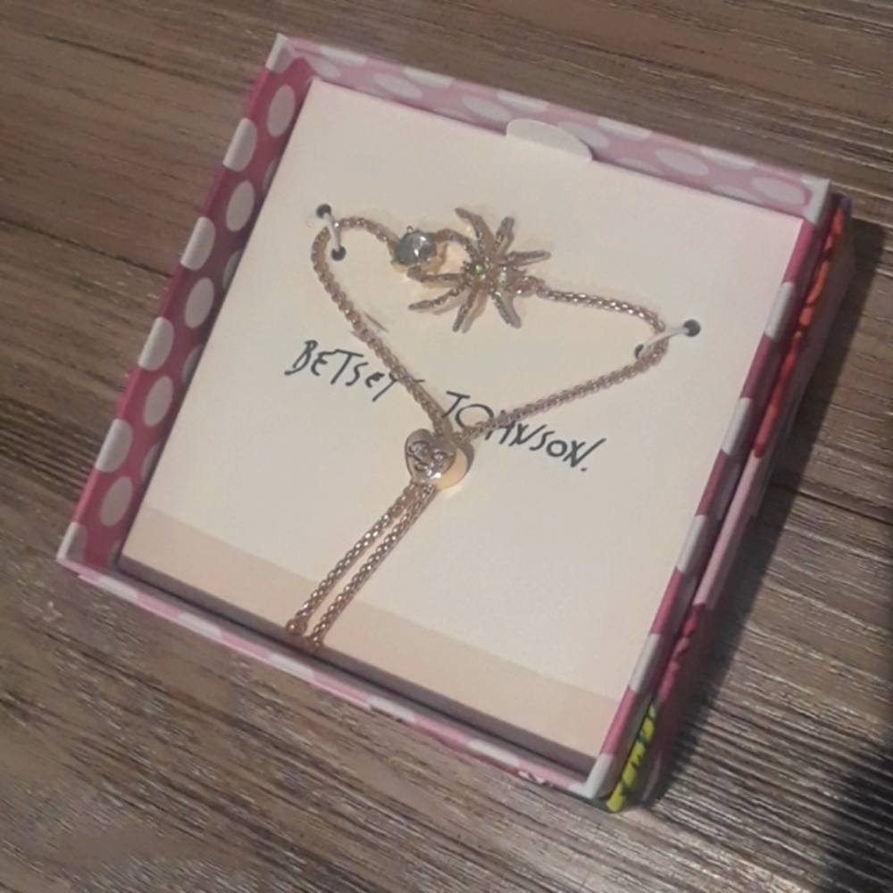 Betsey Johnson Green Gold Spider Bolero Bracelet